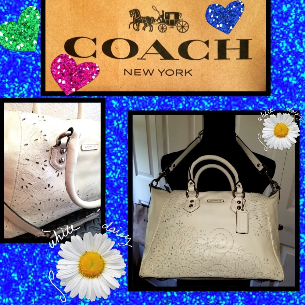 COACH® Chalk color Leather w/Perforated Cutouts